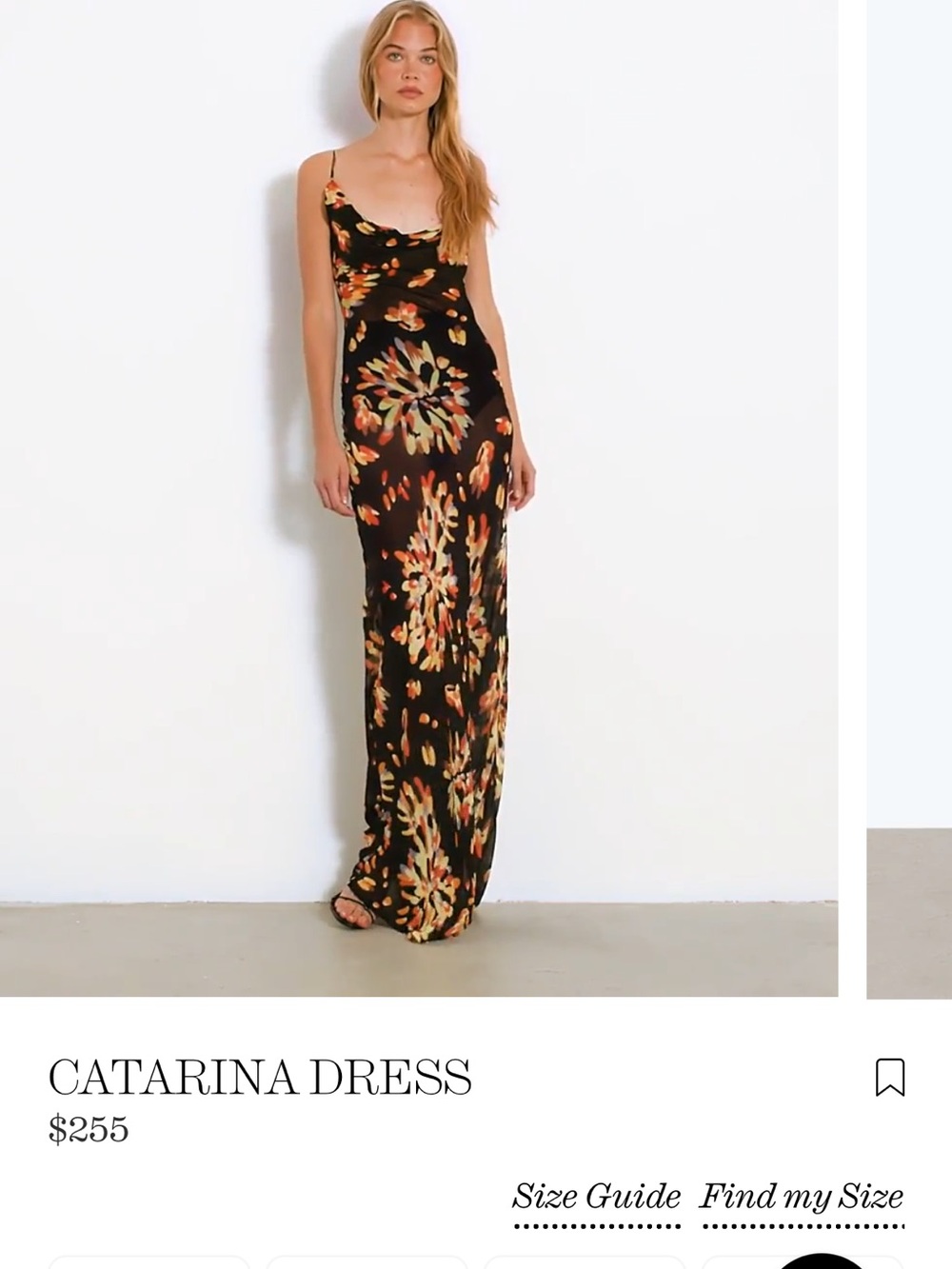 RAT & BOA Black Floral Maxi Dress with Yellow-Orange Accents